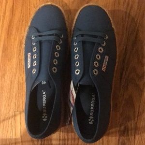 Espadrille platform sneakers-Smokey blue